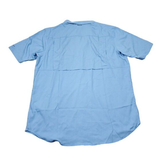Columbia Omni Shade Men's Silver Ridge Utility Lite Shirt Light Blue Large Tall - Picture 2 of 10